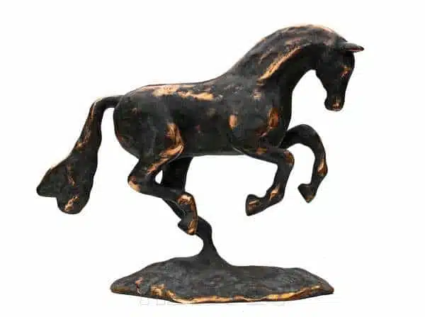 Heste skulptur støbt i massiv bronze