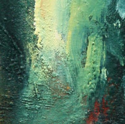 udsnit af kvalitetsmaleri, hvor man kan se de mange lag