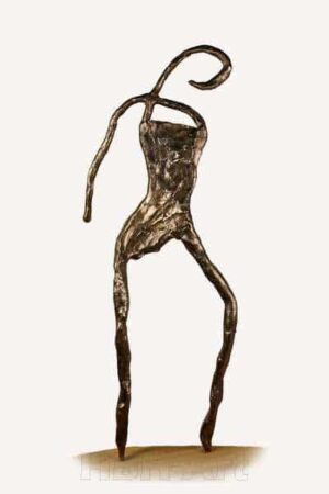 Cire perduestøbt bronzeskulptur af stiliseret flamencodanser