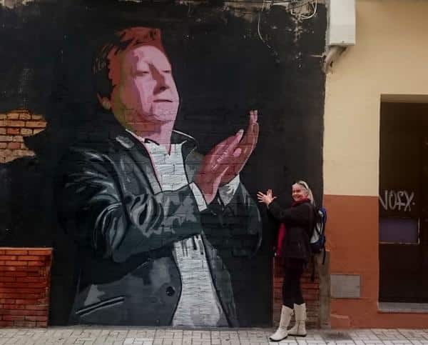 Mur maleri i Malaga af en flamencosanger