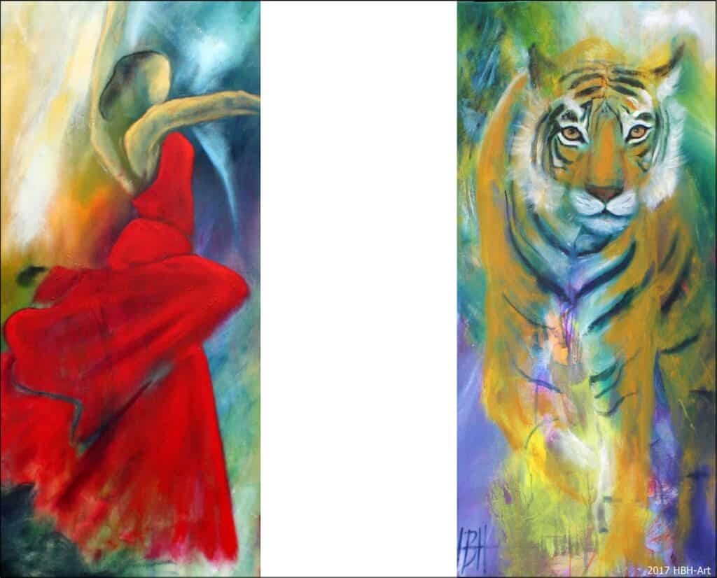 kunsttryk til salg Kunstplakater af tiger og danser