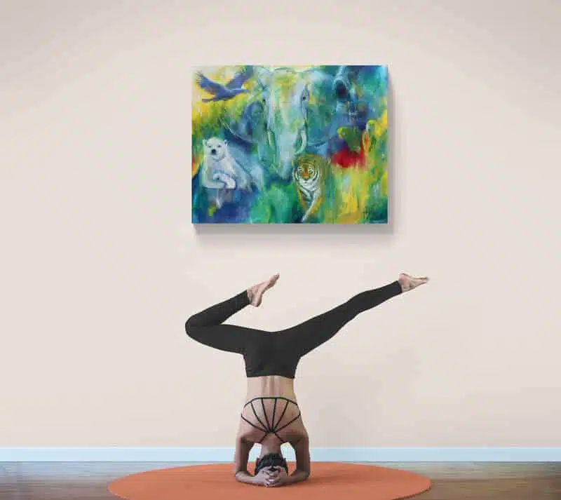 Maleri i yogarummet - dyremalerier