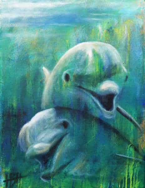 kunst med delfiner