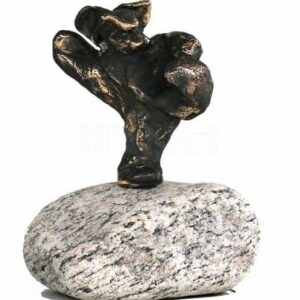 Danse-bamse i bronze - bronze skulptur