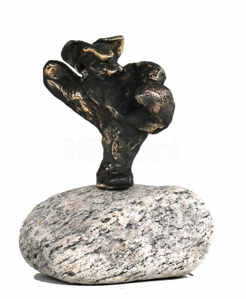 Danse-bamse i bronze - bronze skulptur