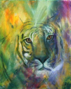 maleri af tiger i mange farver