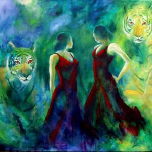 maleri af flamencodansere og tigre -maleri af dansernes kraft