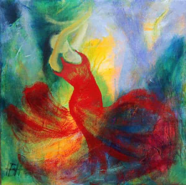 Maleri af flamenco danser