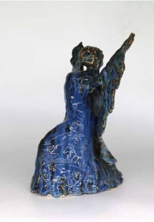 Blå engel Glaseret keramik skulptur