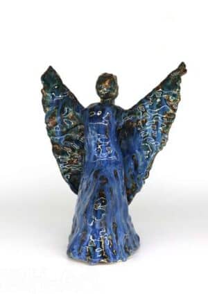 Blå engel Glaseret keramik skulptur