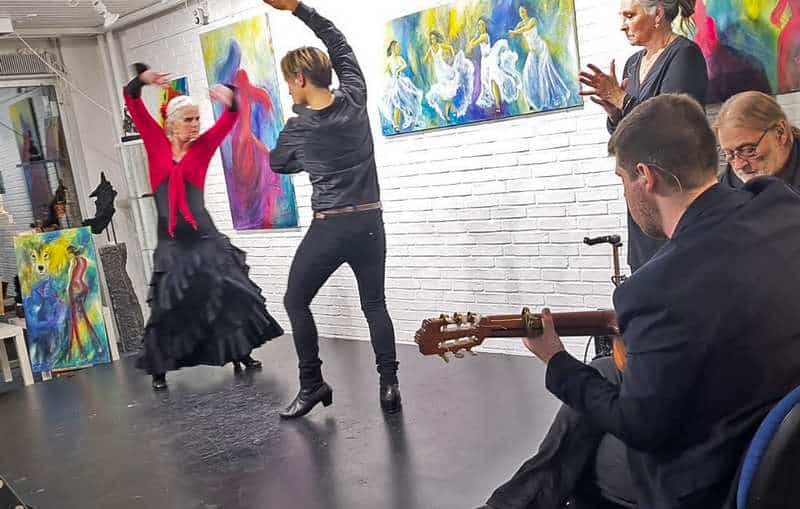 billedkunstner og flamencodanser