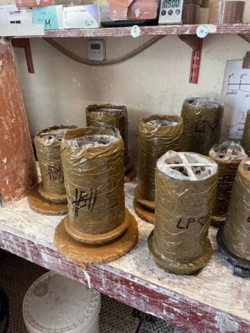 Bronzestøbning Gipsen tørrer