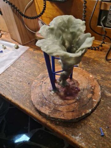 Voksmodel på støbekanaler