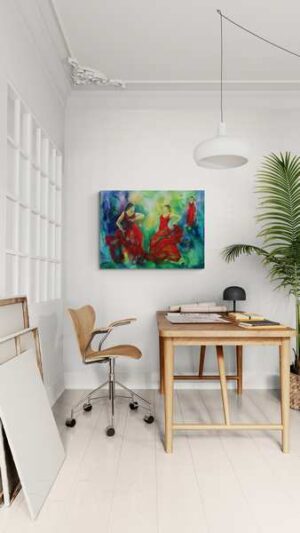 Maleri over skrivebord