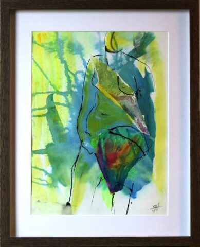 Kvindelig model Mixed media croquis