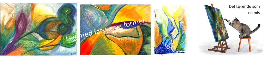 Leg med farver og former med et gratis malekursus