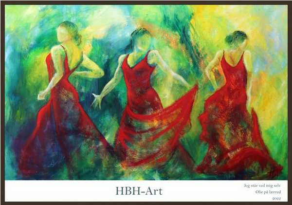 Plakat som kunsttryk af dansemaleri med tre flamencodansere