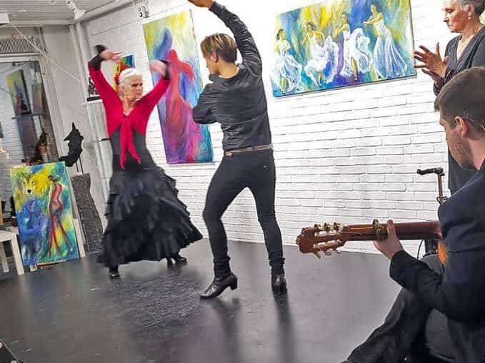 billedkunstner og flamencodanser