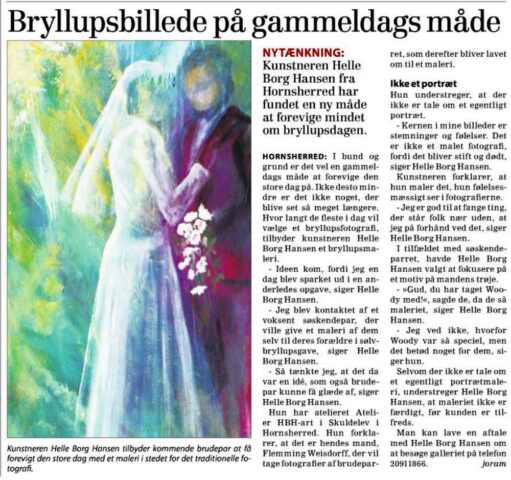 Presseomtale i Frederiksborg Amtsavis 06.03.13 om bryllupsmalerier