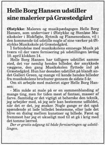 Udstilling på Ølstykke Musikskole