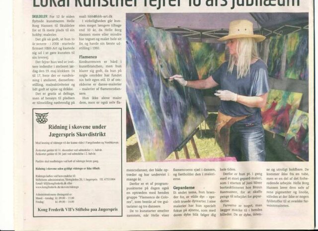 Presseomtale af HBH-Art i Frederiksborg lokalavis ved 10 års jubilæum 2018