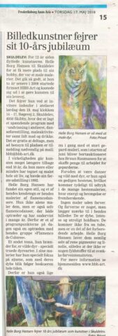 Presseomtale af HBH-Art i Frederiksborg Amtsavis ved 10 års jubilæum 2018