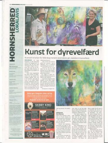 Artikel om Kunst for dyrevelfærd hos HBH-Art i Lokalavisen Hornsherred