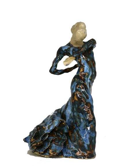Keramikskulptur af flamencodanser