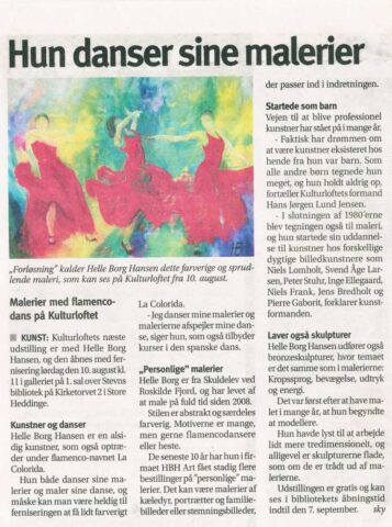 Presseomtale om udstilling på Kulturloftet i St Heddinge
